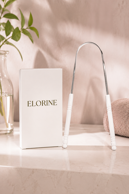 Elorine Glow™ Steel Tongue Scraper